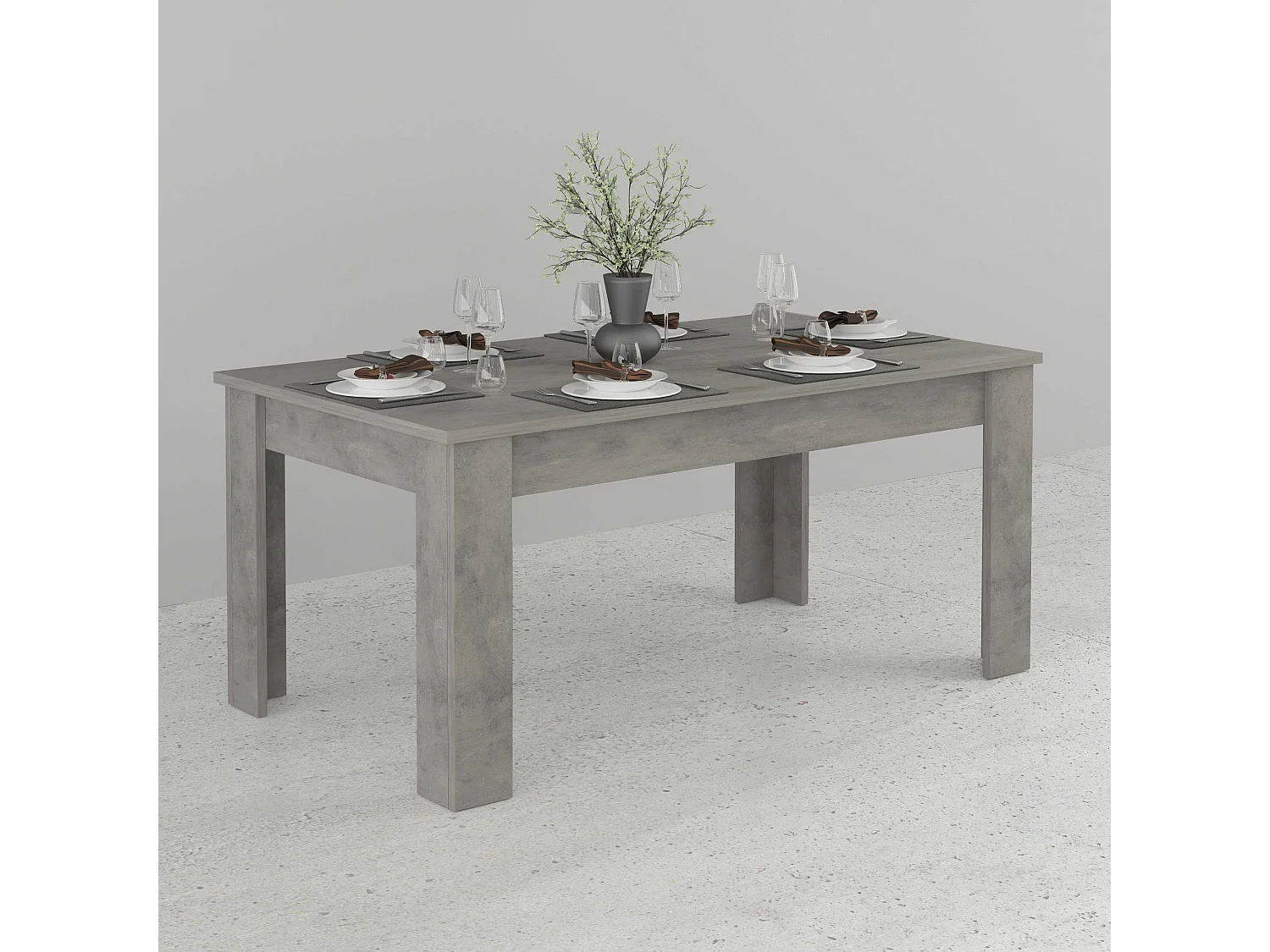 Ausziehbarer Esstisch 160-210x90cm modernes Design grau Jesi Bronx