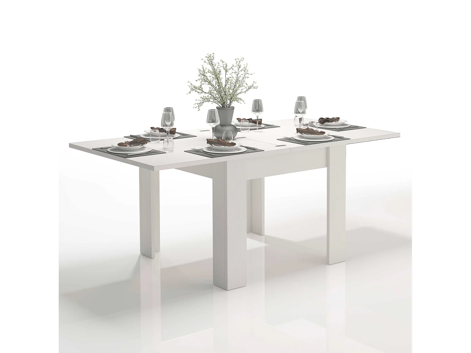 Tavolo allungabile Jesi ideale per 6-8 persone colore bianco larice 90/180x90x75 cm