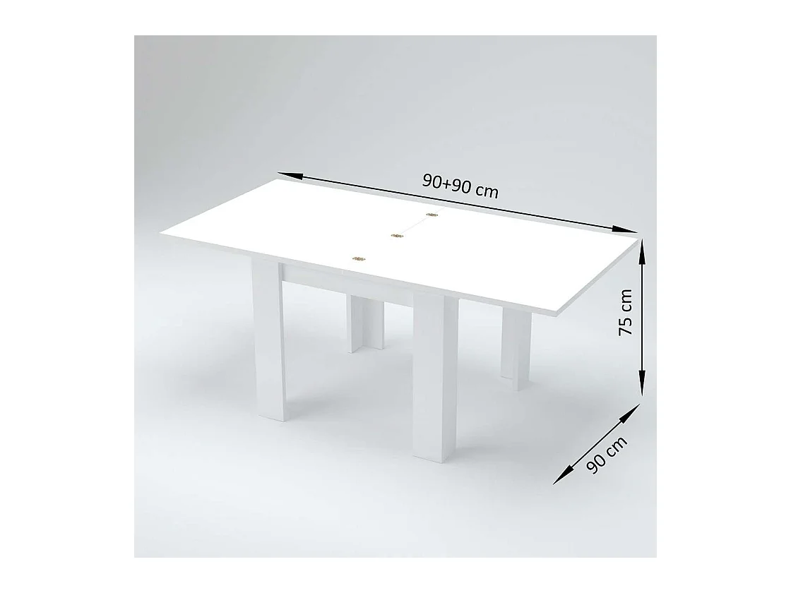 Tavolo allungabile Jesi ideale per 6-8 persone colore bianco larice 90/180x90x75 cm