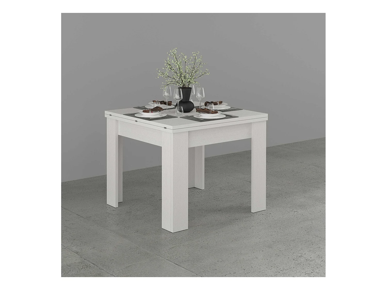 Tavolo allungabile Jesi ideale per 6-8 persone colore bianco larice 90/180x90x75 cm