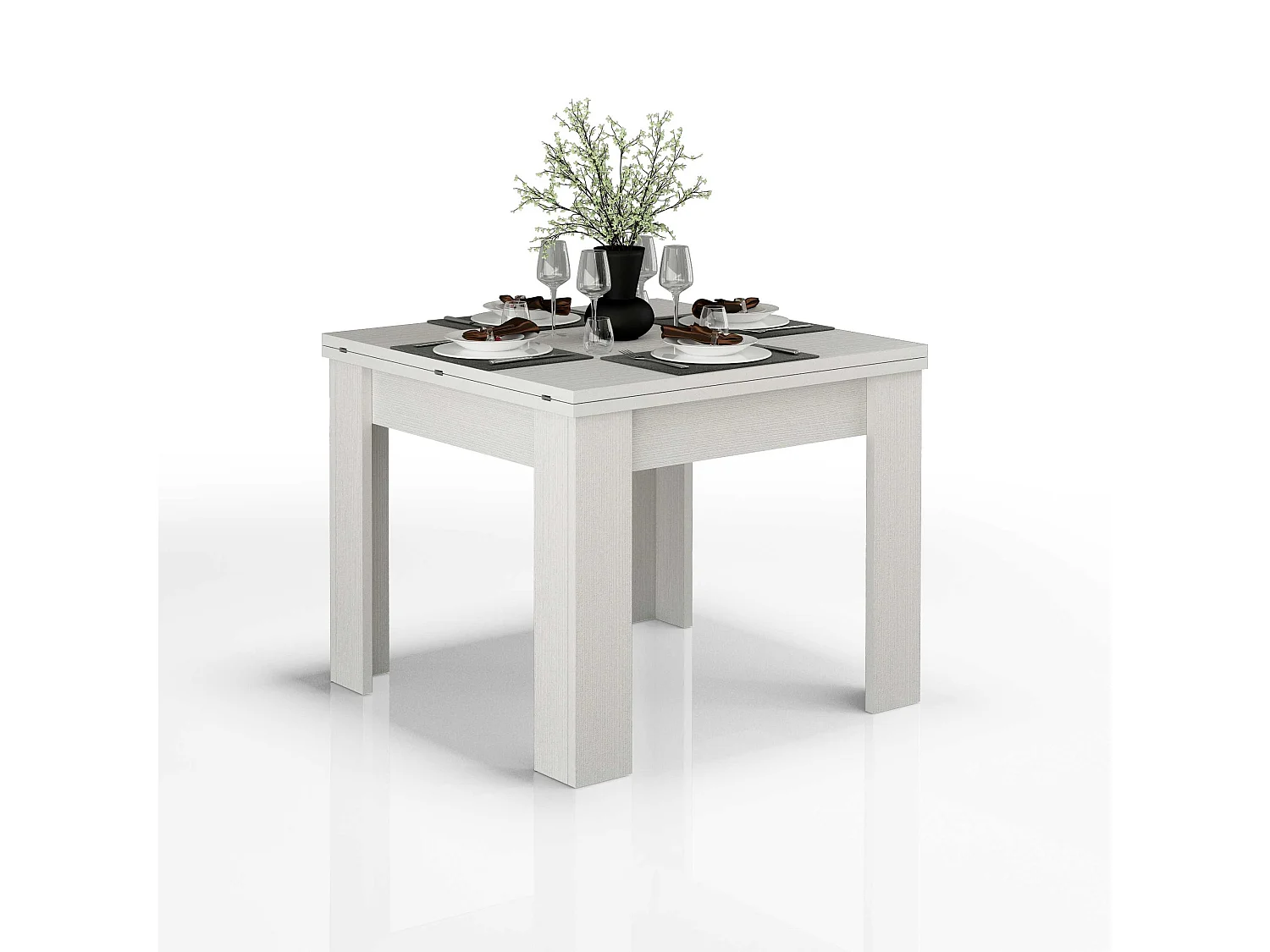 Tavolo allungabile Jesi ideale per 6-8 persone colore bianco larice 90/180x90x75 cm