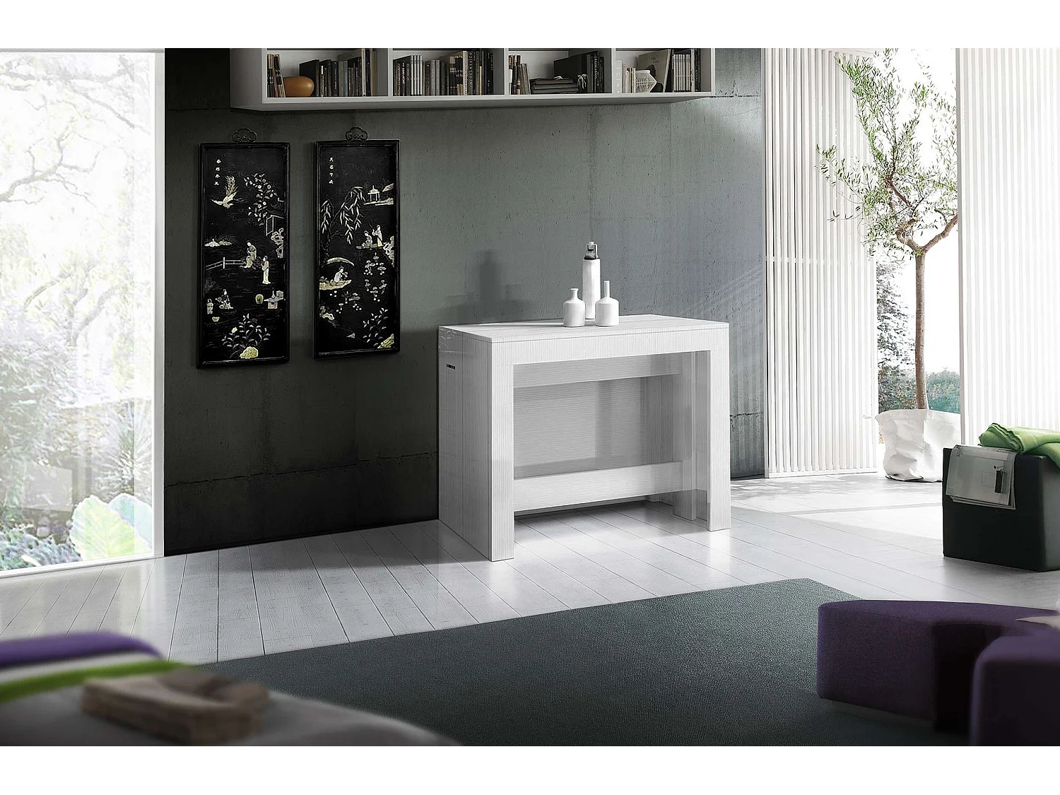 Consolle in legno Pratika L 90 x H 77 cm x P 90