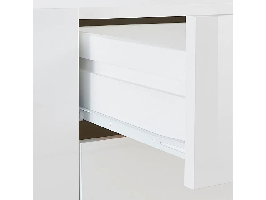 Meuble TV salon 4 tiroirs blanc brillant Metis Living Up