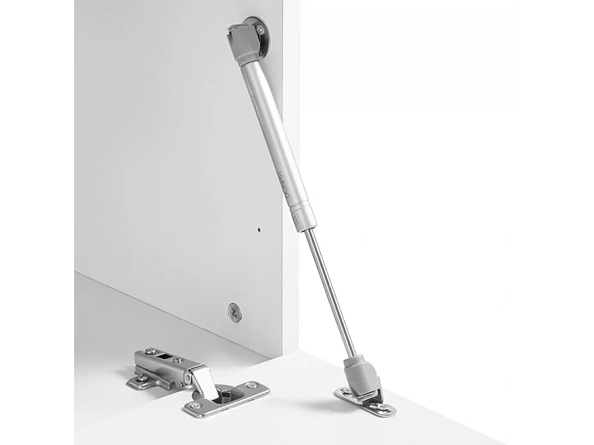 Meuble TV de salon 220cm 3 portes blanc et bois New Coro Low L