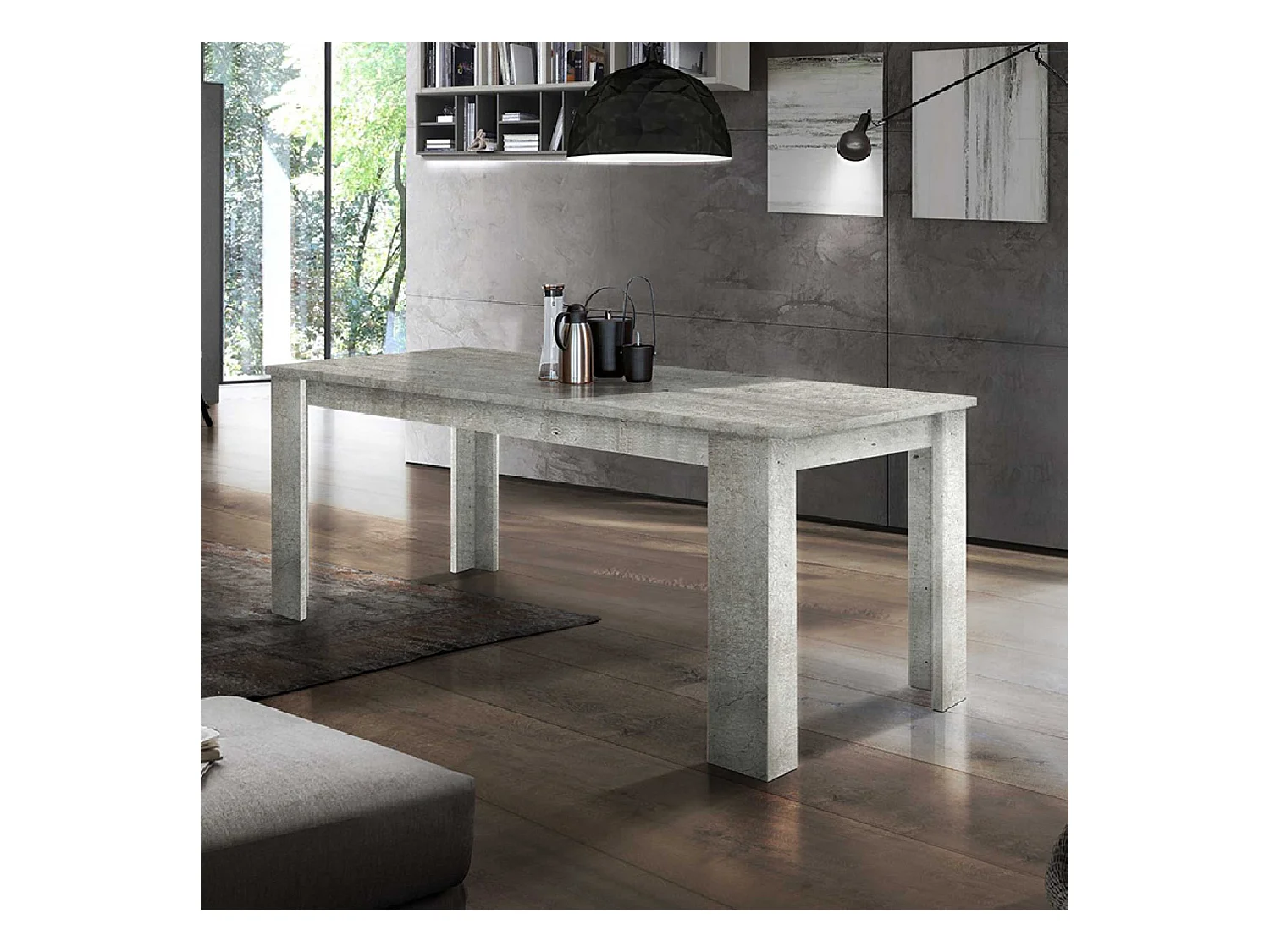 Mesa de comedor extensible moderna 140-190 x 90 cm Jesi Gris