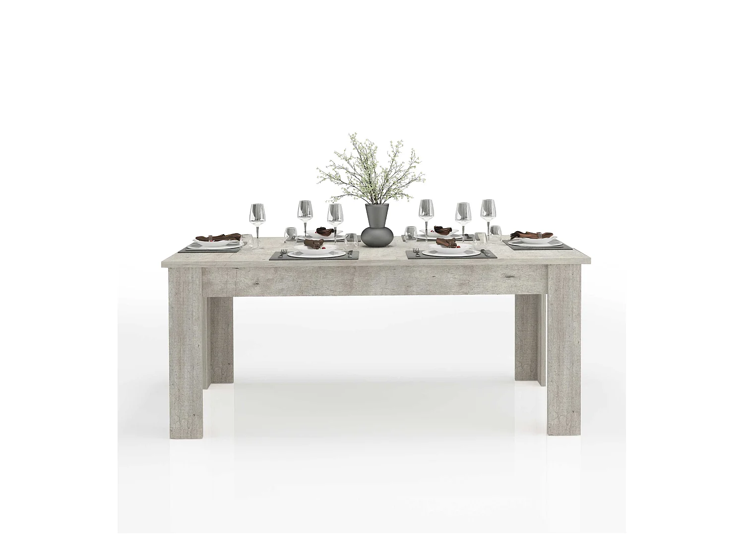 Tavolo allungabile Jesi ideale per 6-8 persone colore cemento 140/190x90x75 cm