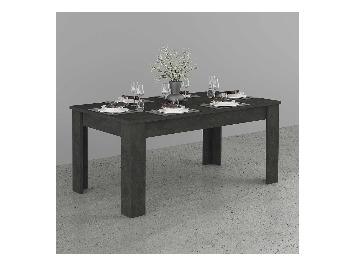 Table à manger extensible au design salon moderne Jesi Ardesia