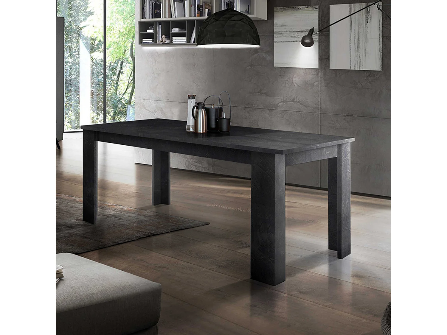 Ausziehbarer Konsolen-Esstisch mit modernem Design 160-210x90cm Jesi Ardesia