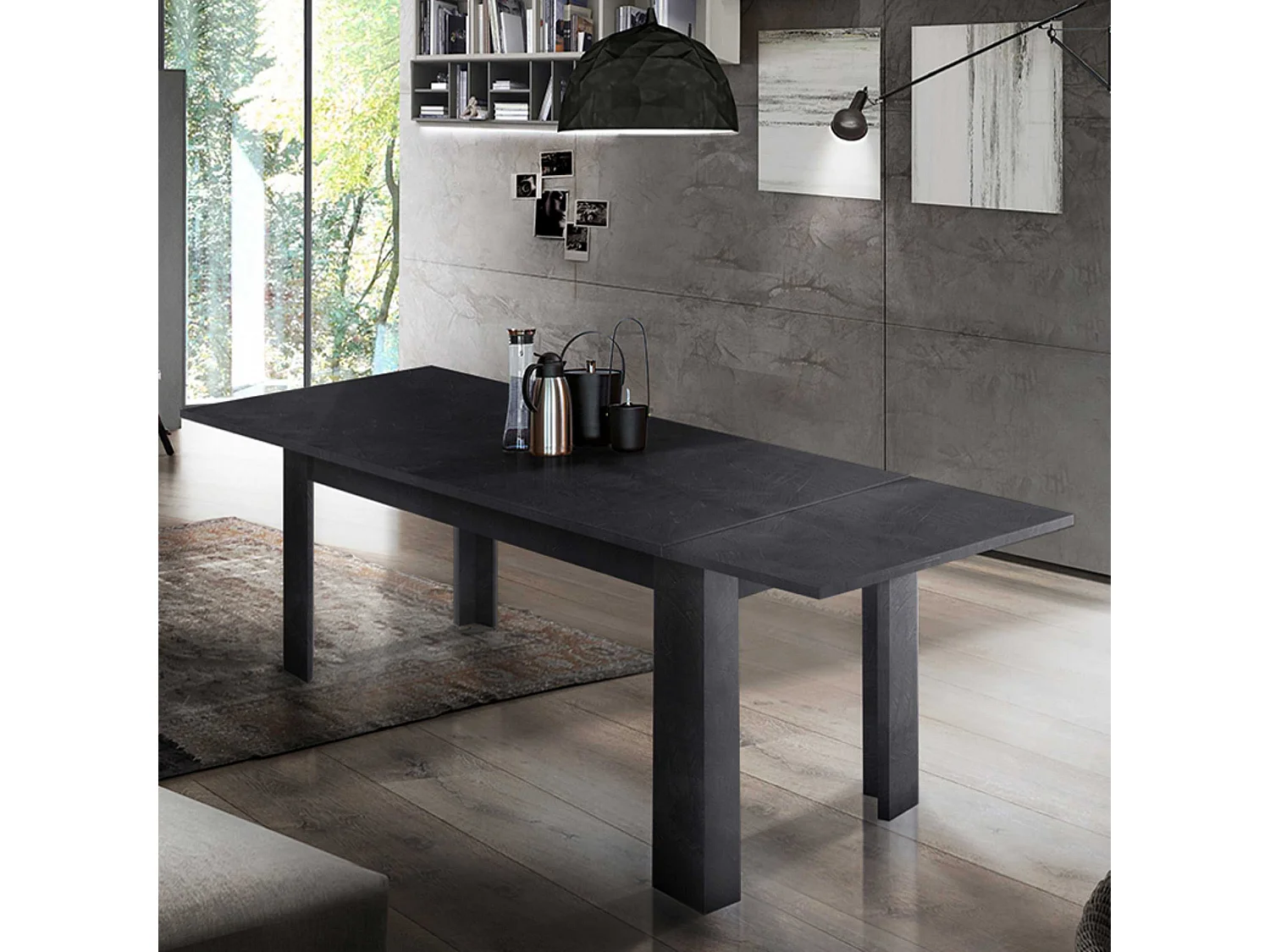 Ausziehbarer Konsolen-Esstisch mit modernem Design 160-210x90cm Jesi Ardesia