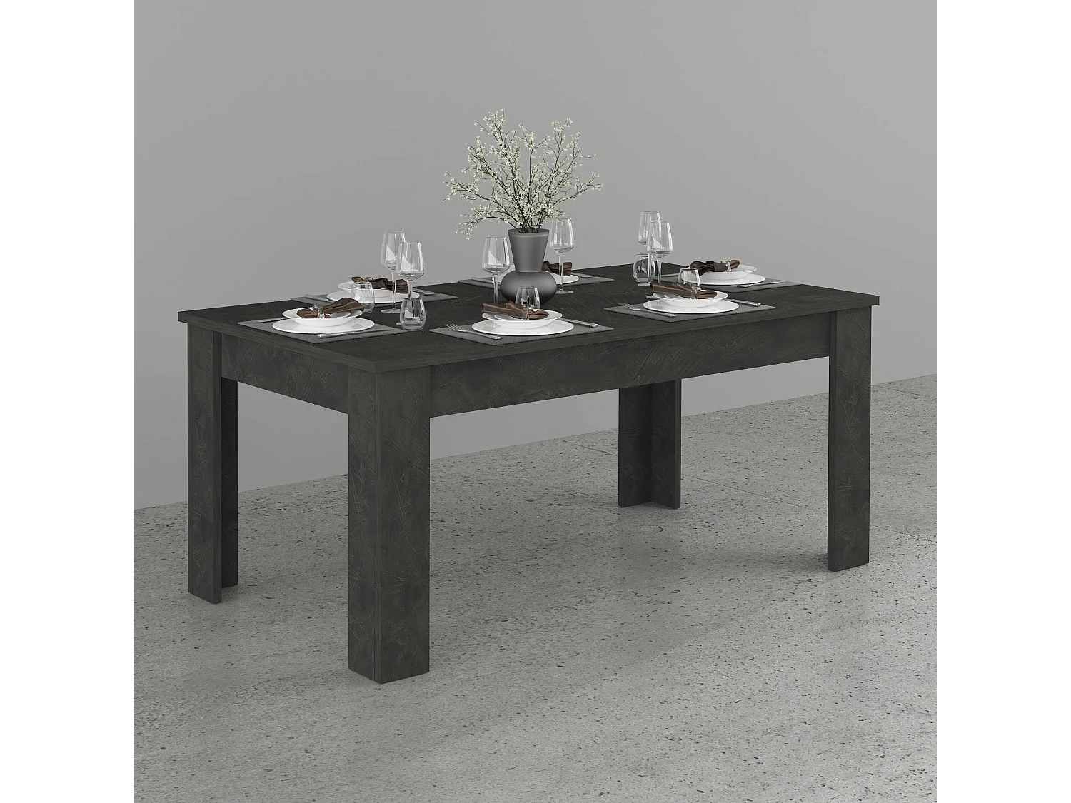 Ausziehbarer Konsolen-Esstisch mit modernem Design 160-210x90cm Jesi Ardesia