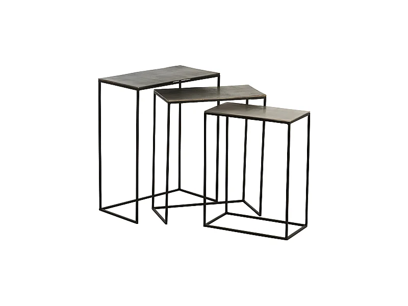 Trio de Tables gigognes Métal/Aluminium - JULIANA