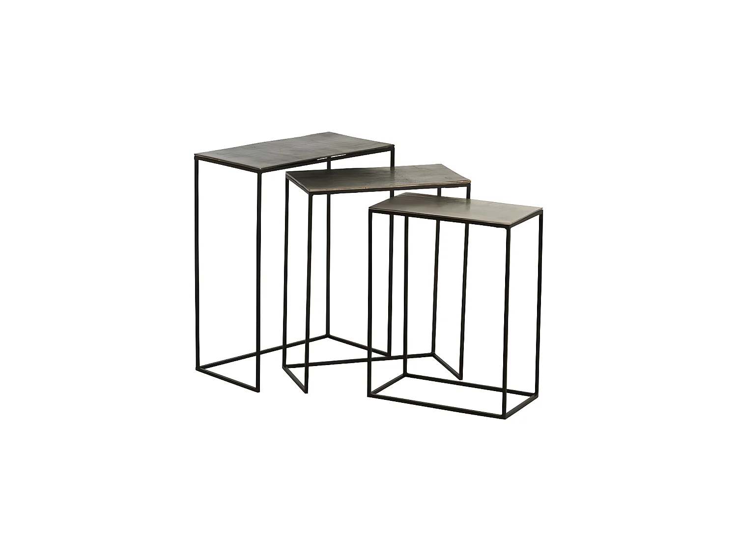 Trio de Tables gigognes Métal/Aluminium - JULIANA