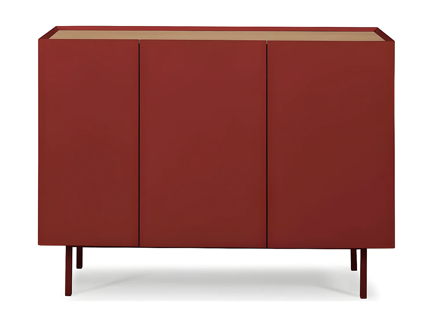 Buffet 3 portes 3 tiroirs Rouge/Chêne - TEULAT ARISTA