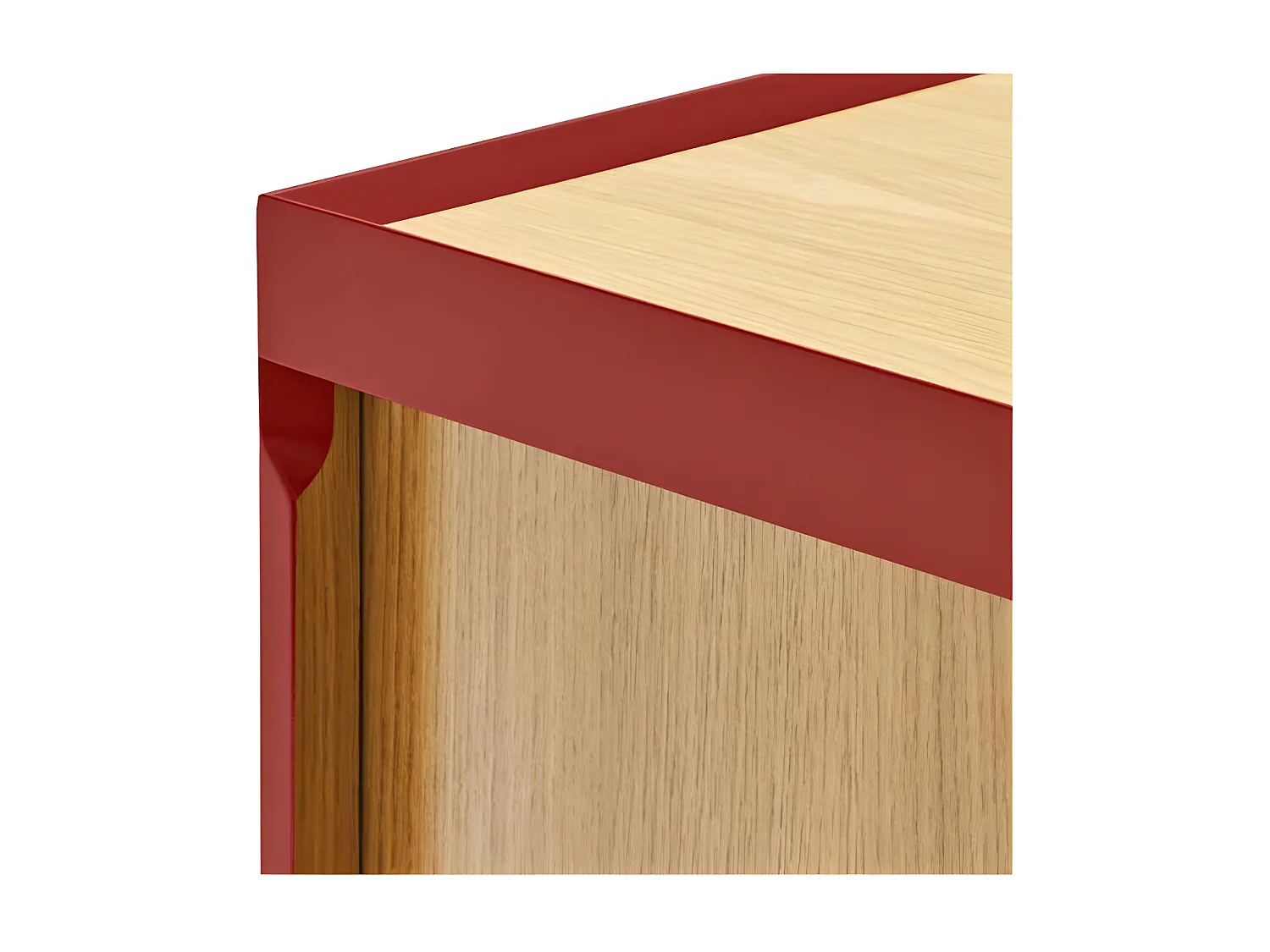 Buffet 3 portes 3 tiroirs Rouge/Chêne - TEULAT ARISTA