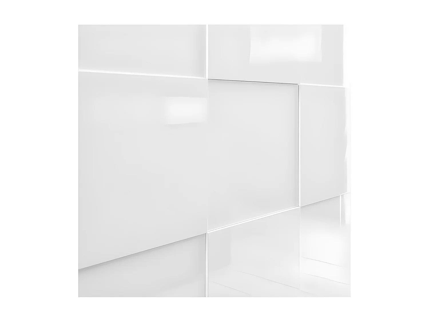 Buffet 2 portes 2 tiroirs Laqué Blanc brillant LED's - TICATO