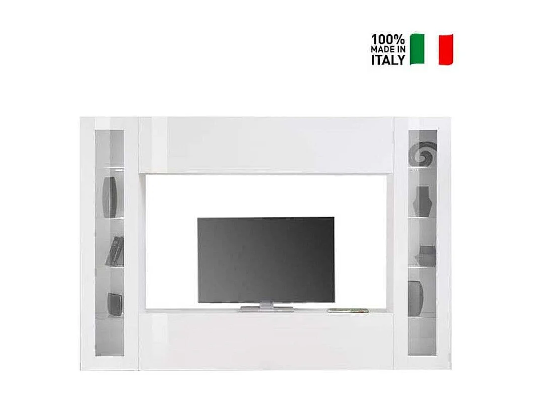 Mueble de pared salón mueble de TV mueble suspendido 2 vitrinas Joy Frame