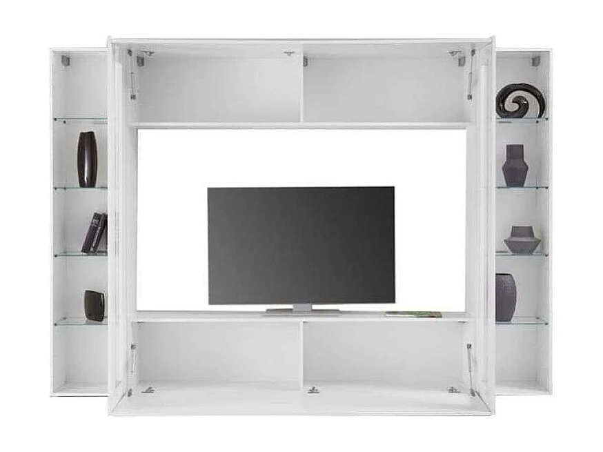 Mueble de pared salón mueble de TV mueble suspendido 2 vitrinas Joy Frame