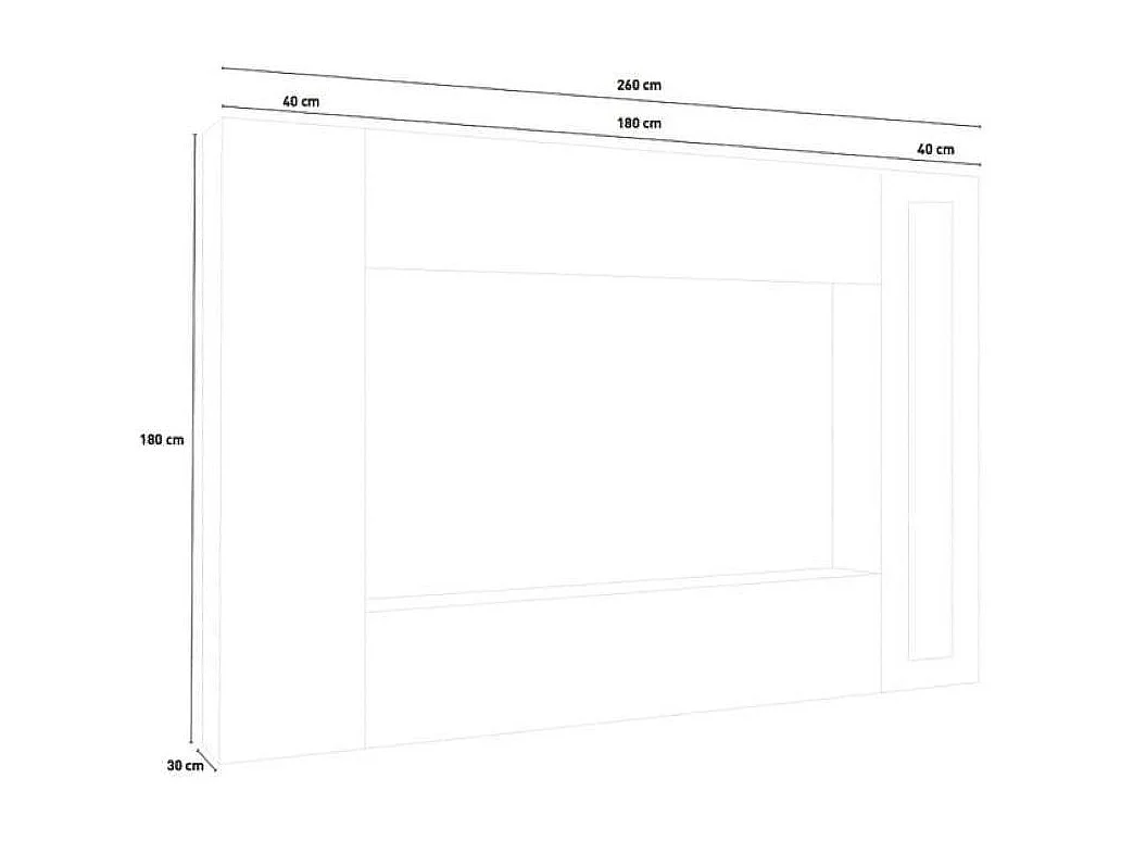Mueble de pared salón mueble de TV mueble suspendido 2 vitrinas Joy Frame