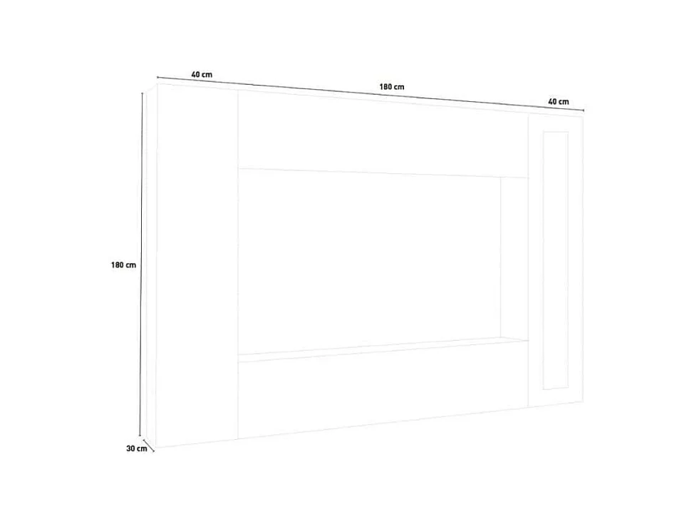 Parete attrezzata bianco lucido porta TV colonna vetrina pensile Joy Ledge