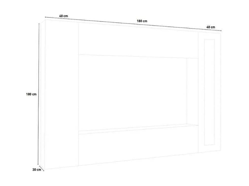 Parete attrezzata bianco lucido porta TV colonna vetrina pensile Joy Ledge
