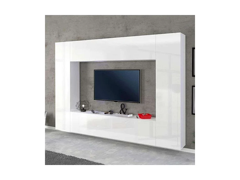 Parete attrezzata soggiorno porta TV 2 colonne pensile sospeso Joy Mold