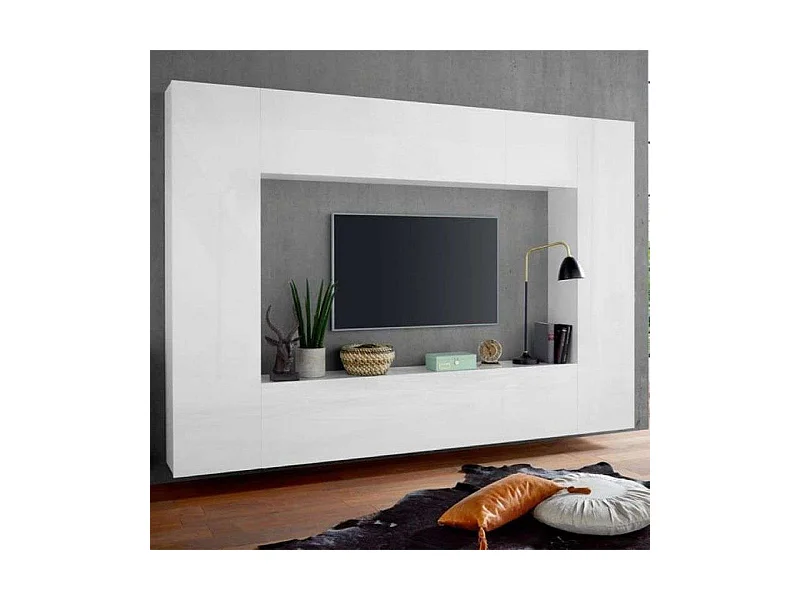 Parete attrezzata soggiorno porta TV 2 colonne pensile sospeso Joy Mold