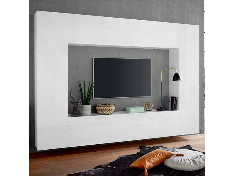 Parete attrezzata soggiorno porta TV 2 colonne pensile sospeso Joy Mold