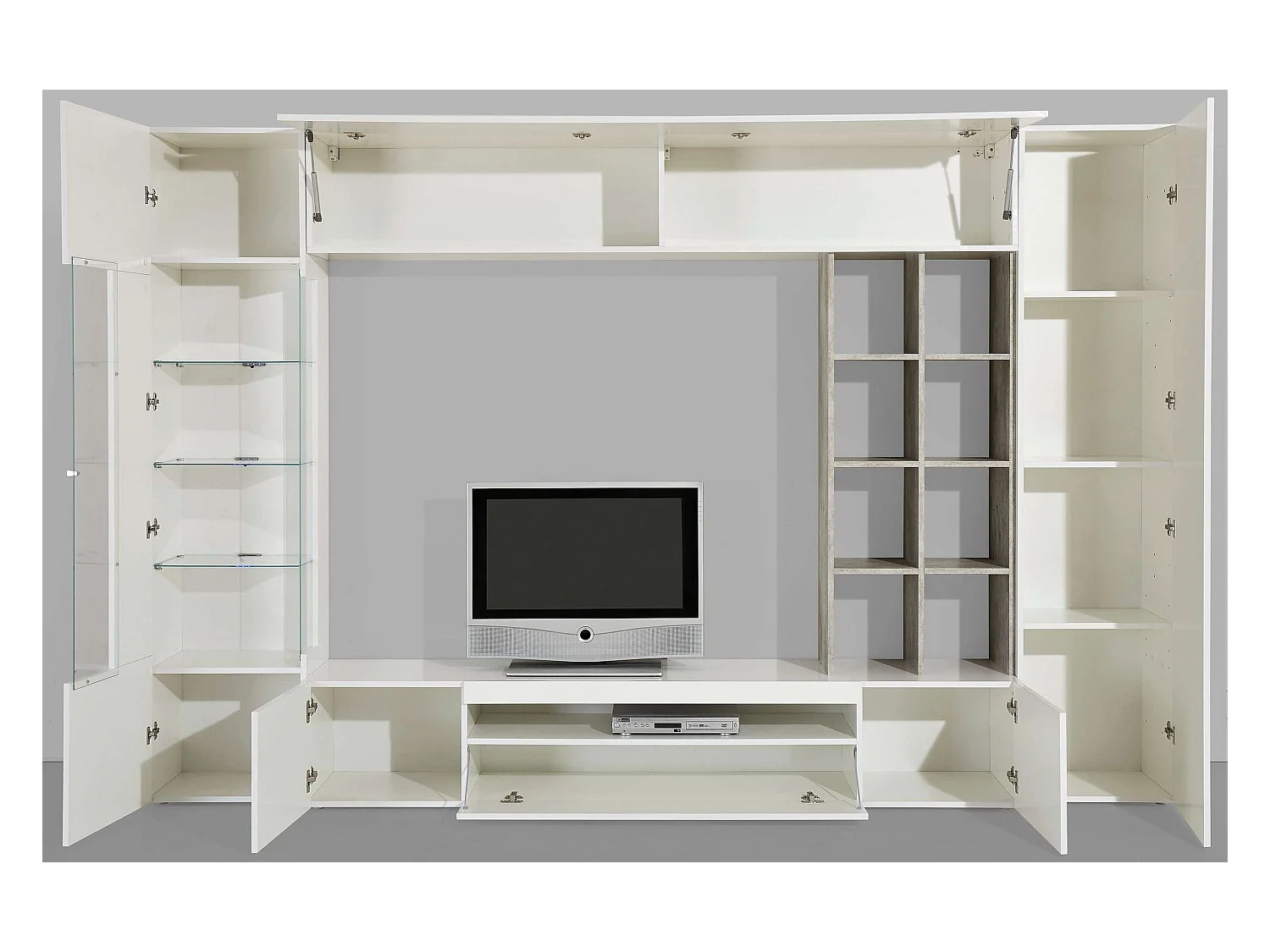 Parete attrezzata ardesia legno porta TV vetrina pensile colonna Egypt Oban