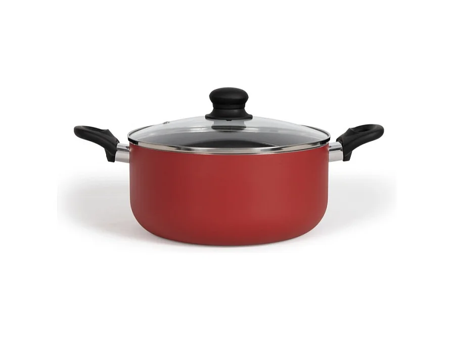Aluminium Braadpan 24cm Antiaanbak Livoo MEP150R Rood - Alle Warmtebronnen inclusief Inductie