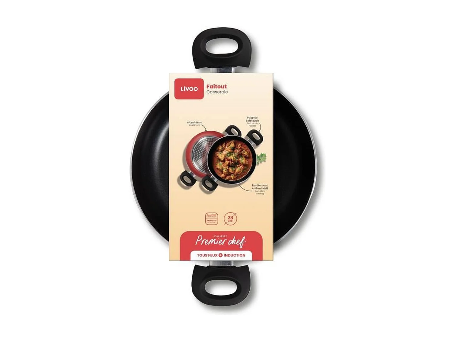 Faitout 28 cm Livoo MEP151N Antihaft-Silikon Alle Herdarten Induktion