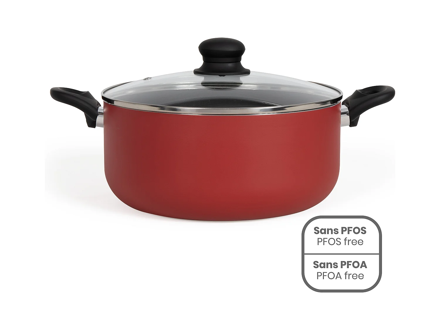 Aluminiumtopf 28cm Antihaftbeschichtet mit Hitzebeständigen Griffen - Livoo MEP151R