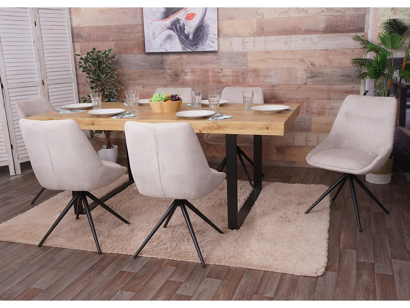 Esszimmerstuhl MCW-M65, Creme-beige