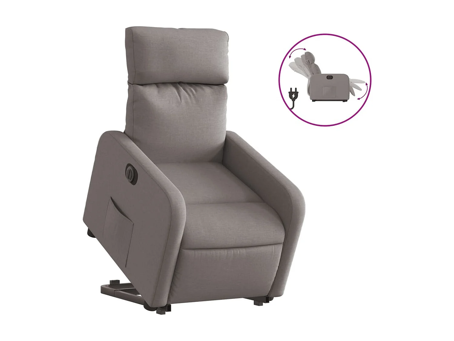 Fauteuil relax TV fonction tissu 66 x 89.5 x 95.5 cm DEC028568