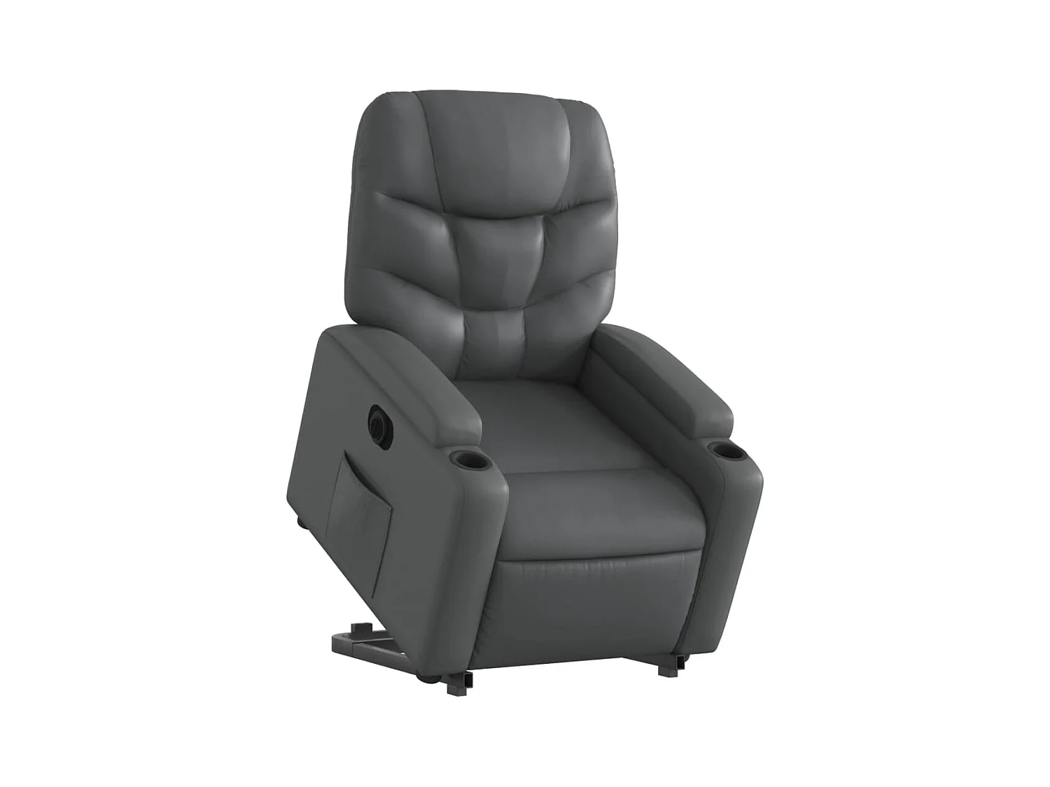 Fauteuil relax TV fonction PVC grise 74 x 89 x 100 cm DEC028391