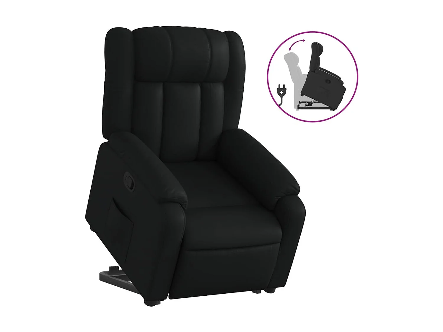 Fauteuil relax TV rembourrage PVC noire 78 x 92 x 98 cm DEC028083