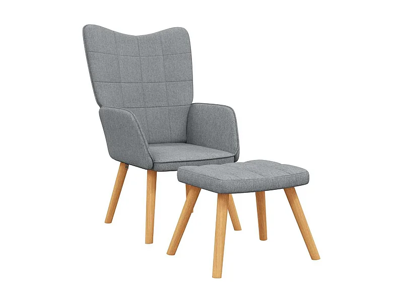 Fauteuil lounge chaise de tissu grise 61.5 x 69 x 95.5 cm DEC026571