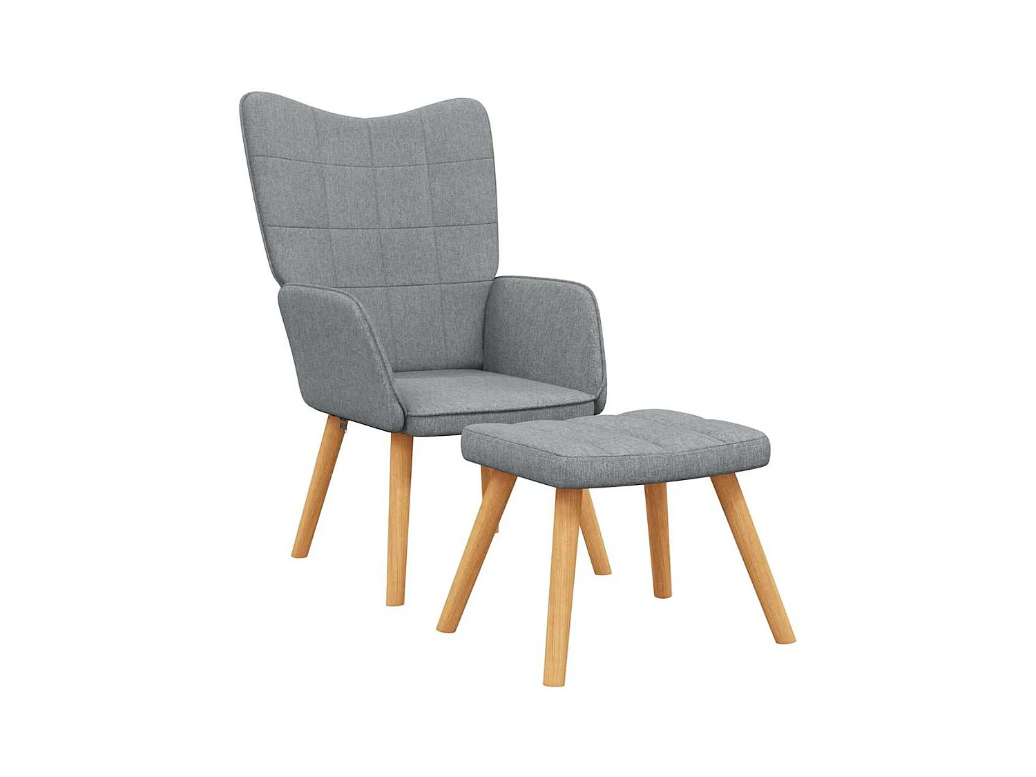 Fauteuil lounge chaise de tissu grise 61.5 x 69 x 95.5 cm DEC026571