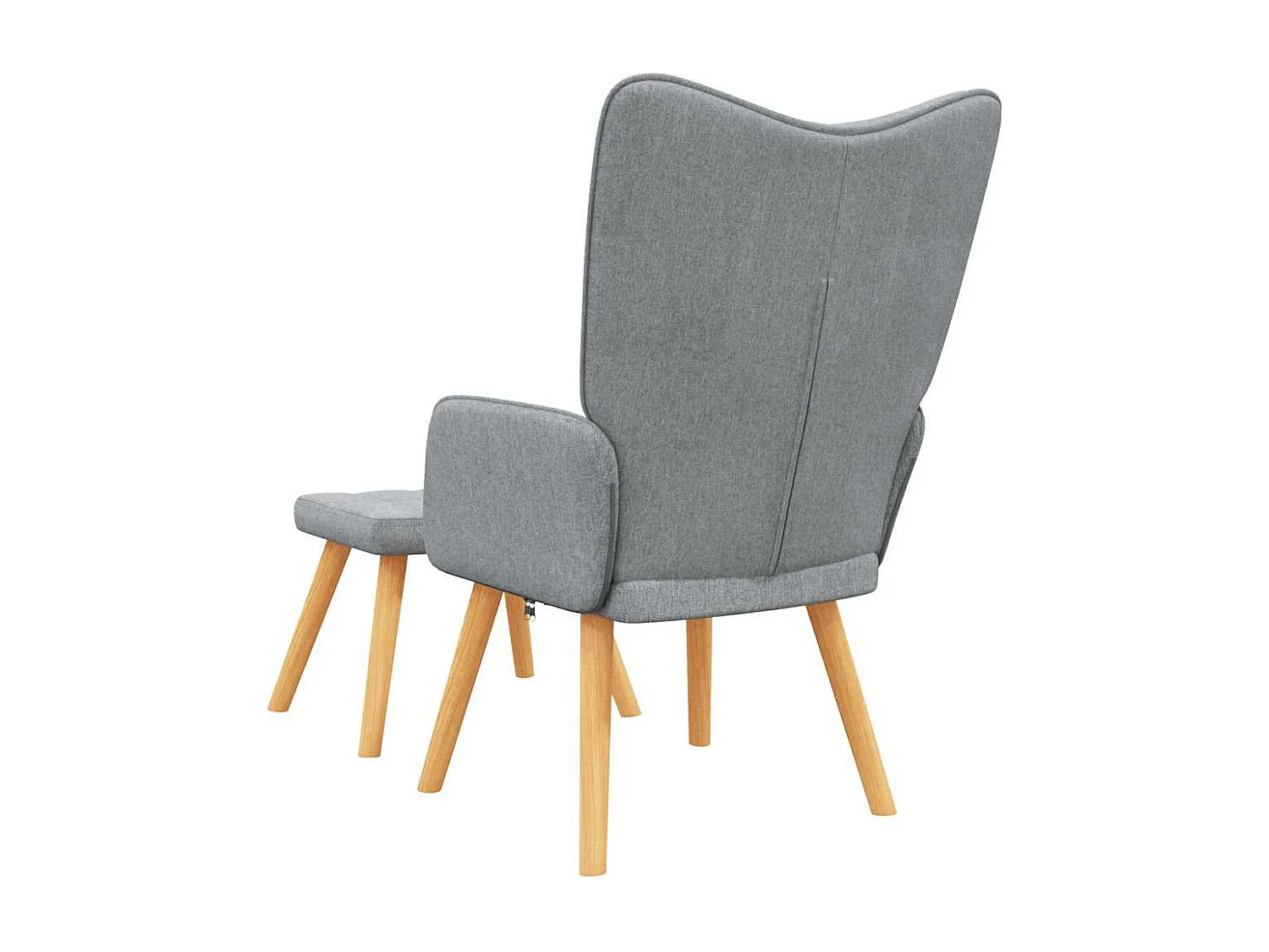 Fauteuil lounge chaise de tissu grise 61.5 x 69 x 95.5 cm DEC026571