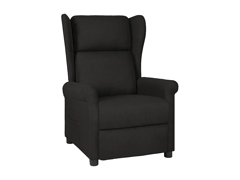 Fauteuil relax TV rembourrage tissu noire 73 x 95 x 103 cm DEC028106