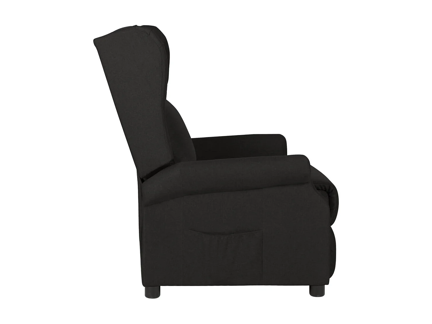 Fauteuil relax TV rembourrage tissu noire 73 x 95 x 103 cm DEC028106