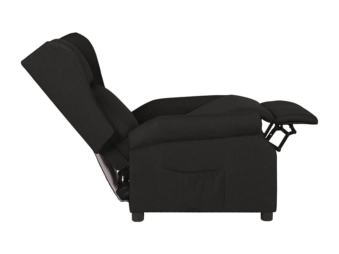 Fauteuil relax TV rembourrage tissu noire 73 x 95 x 103 cm DEC028106