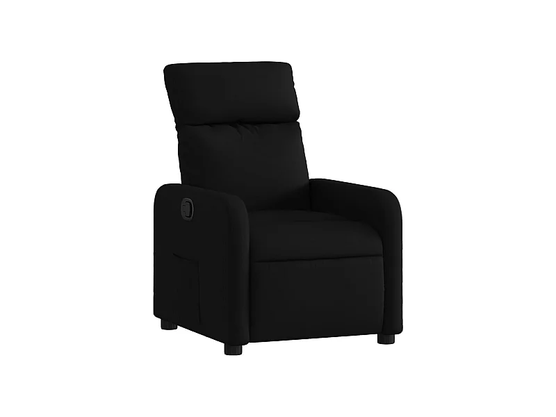 Fauteuil relax TV rembourrage tissu noire 66 x 89.5 x 95.5 cm DEC028096