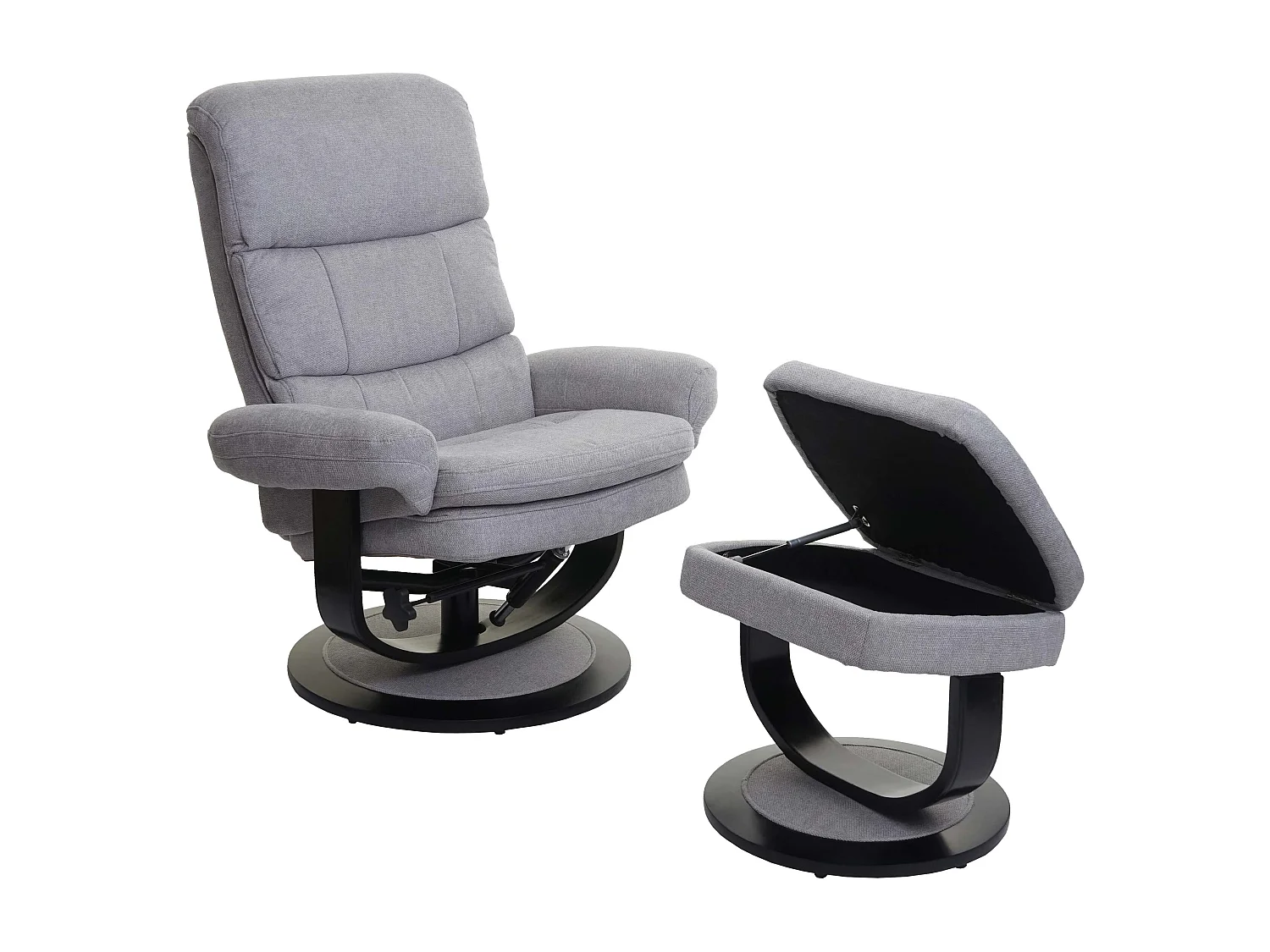Fauteuil de relaxation TV tissu grise 84 x 120 x 107 cm 04_0001945