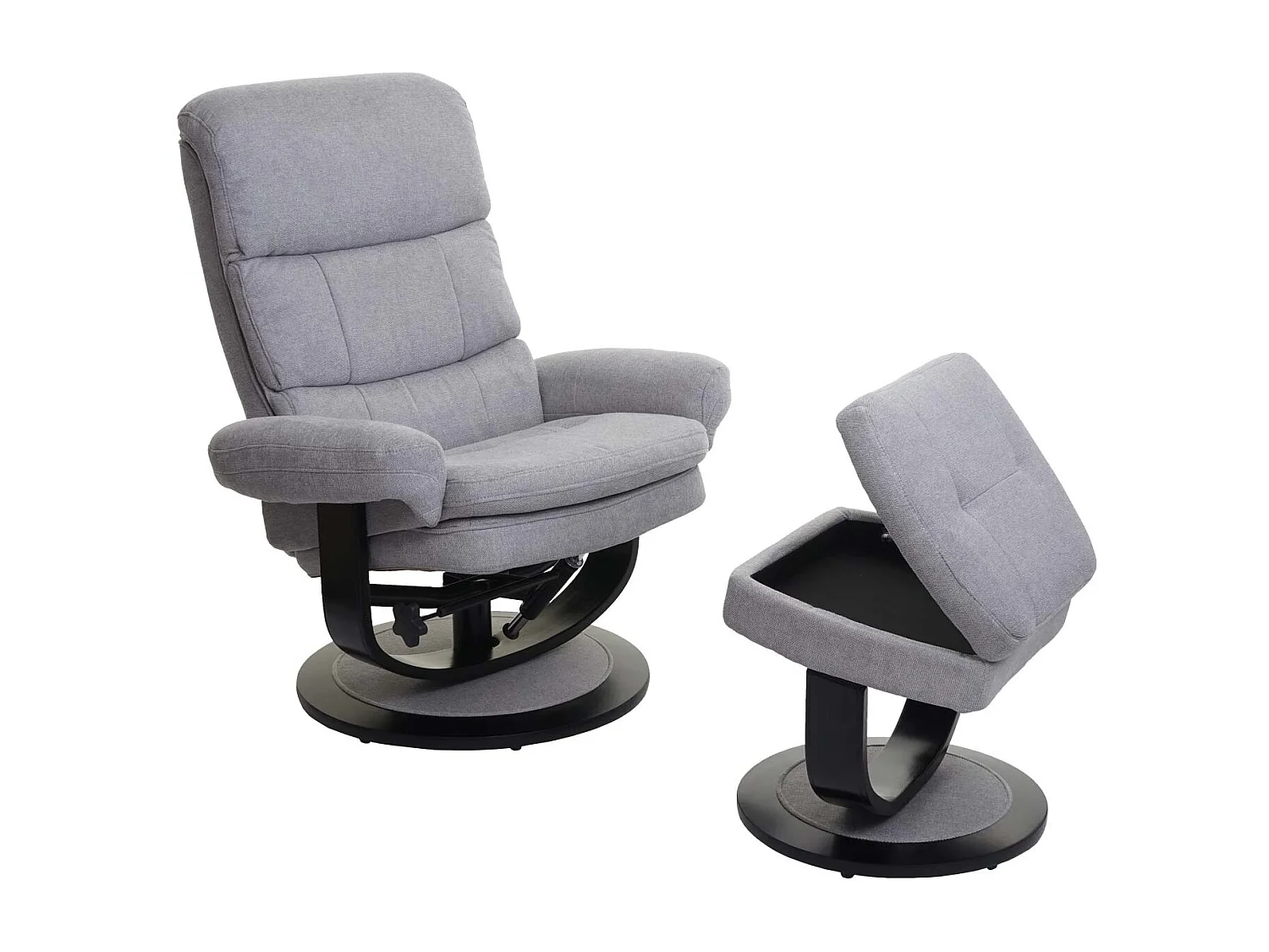 Fauteuil de relaxation TV tissu grise 84 x 120 x 107 cm 04_0001945