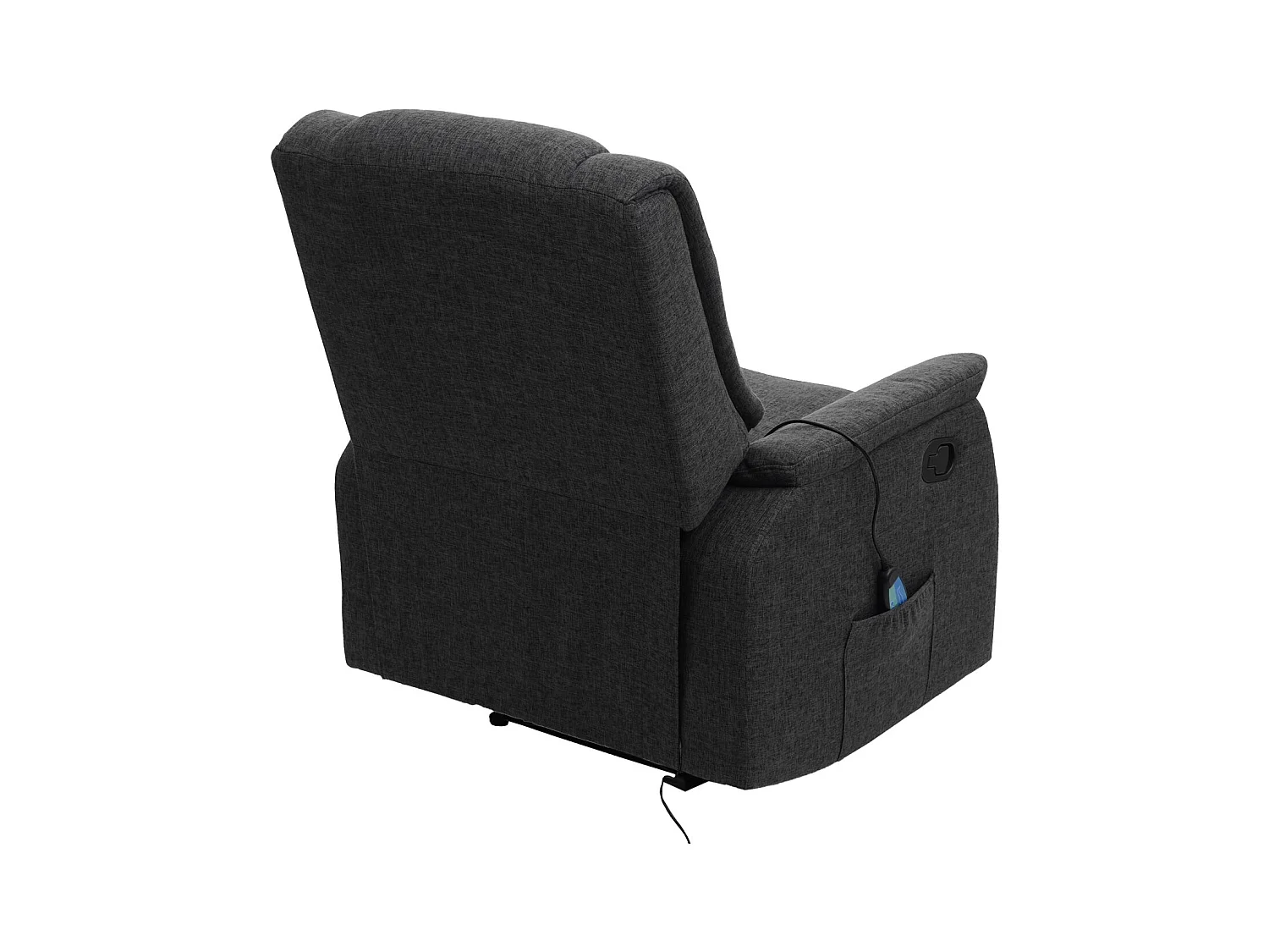 Fauteuil de massage repose-pieds tissu grise 79 x 96 x 102 cm 04_0006876
