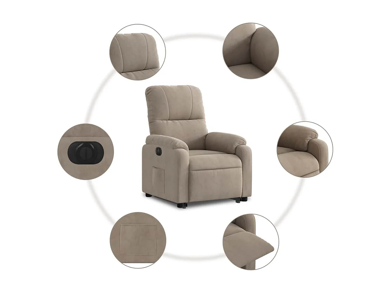 Fauteuil relax TV fonction tissu 75 x 89.5 x 103.5 cm DEC028589