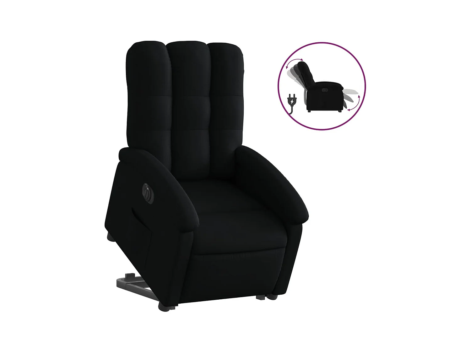 Fauteuil relax TV fonction tissu noire 70 x 93 x 101 cm DEC028504