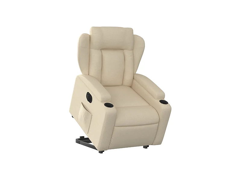 Fauteuil relax TV fonction tissu crème 77 x 94.5 x 100 cm DEC028275