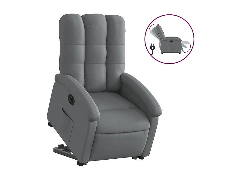 Fauteuil relax TV fonction tissu grise 70 x 93 x 101 cm DEC028342