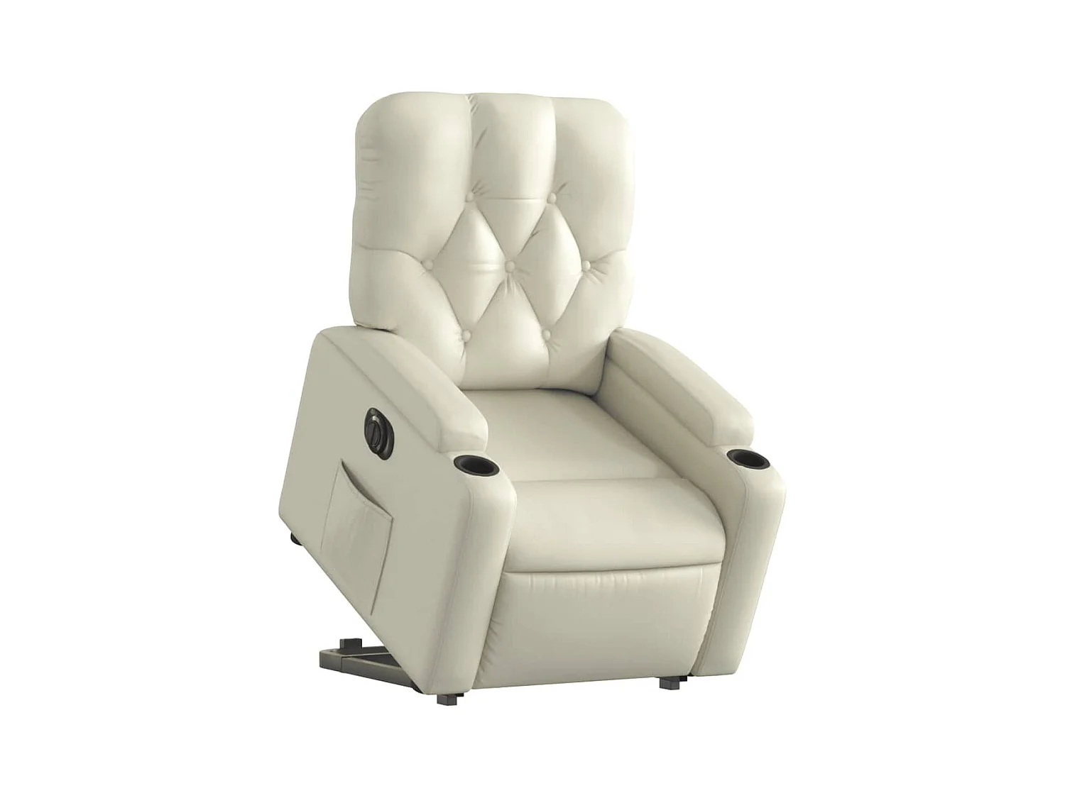 Fauteuil relax TV fonction PVC crème 74 x 86.5 x 93.5 cm DEC028269